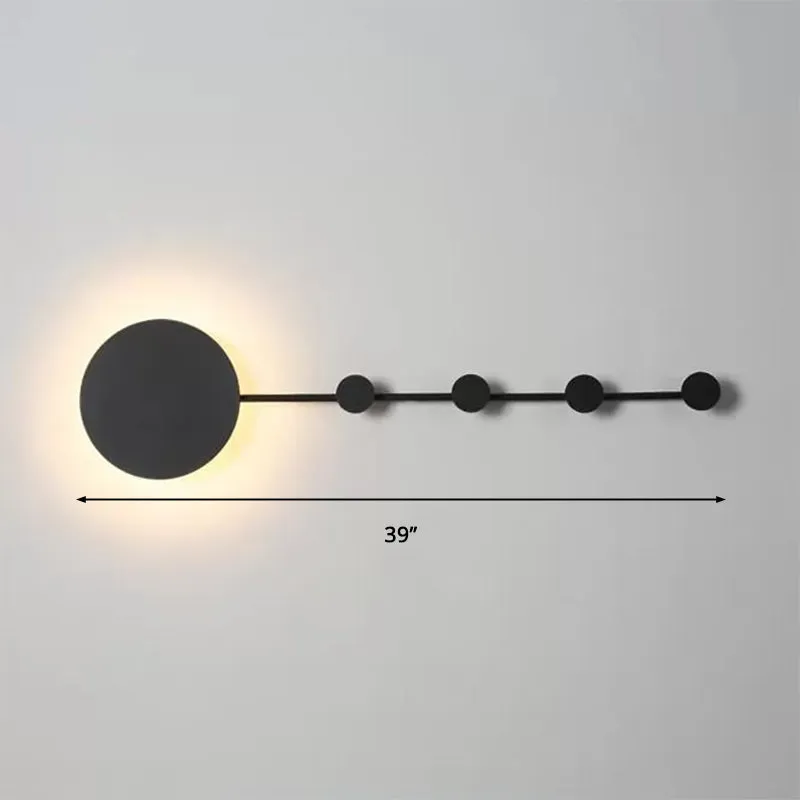 27.5"/39" Black/White Round LED Wall Lamp - Simplicity Acrylic Sconce Light Fixture in Warm/White Light
