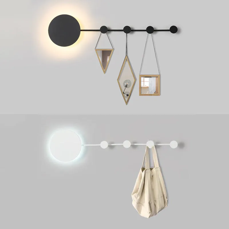 27.5"/39" Black/White Round LED Wall Lamp - Simplicity Acrylic Sconce Light Fixture in Warm/White Light