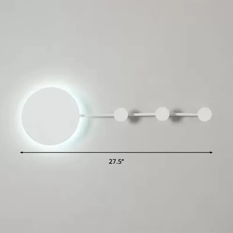 27.5"/39" Black/White Round LED Wall Lamp - Simplicity Acrylic Sconce Light Fixture in Warm/White Light