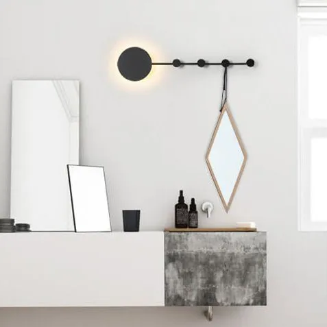 27.5"/39" Black/White Round LED Wall Lamp - Simplicity Acrylic Sconce Light Fixture in Warm/White Light