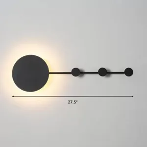 27.5"/39" Black/White Round LED Wall Lamp - Simplicity Acrylic Sconce Light Fixture in Warm/White Light