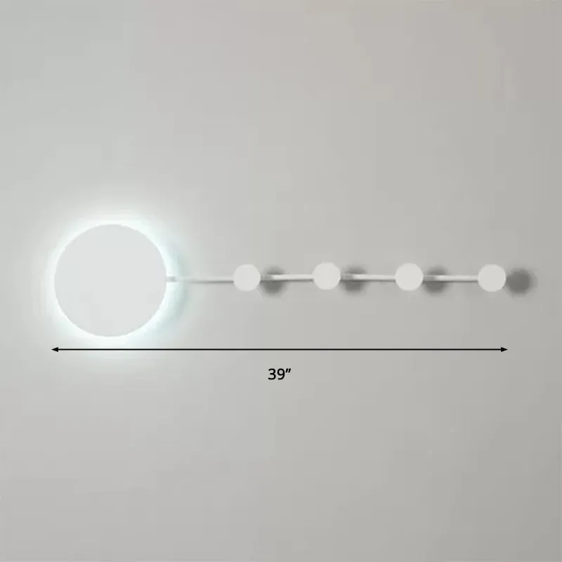 27.5"/39" Black/White Round LED Wall Lamp - Simplicity Acrylic Sconce Light Fixture in Warm/White Light