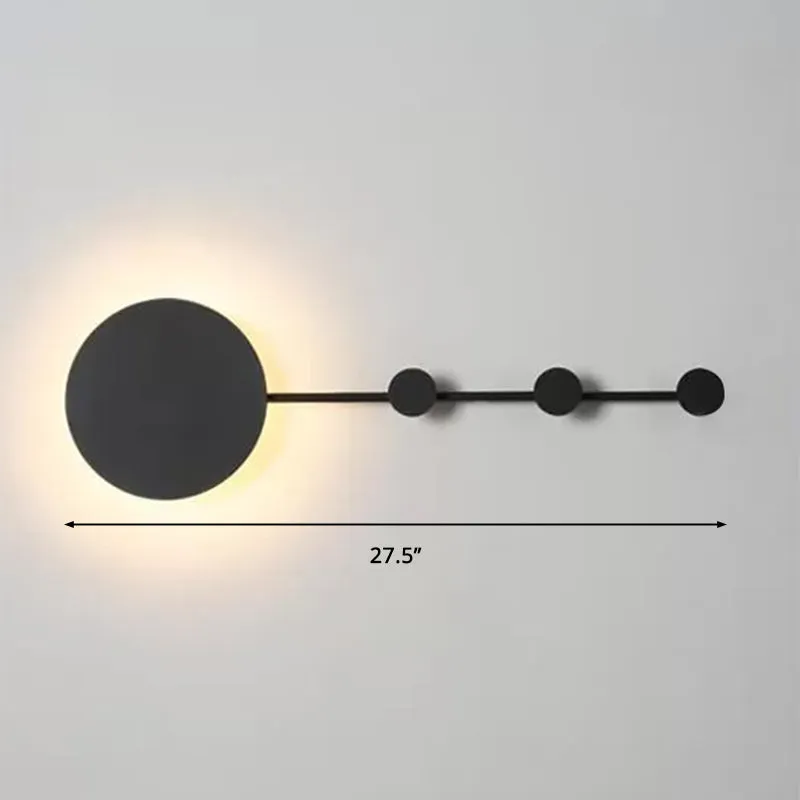 27.5"/39" Black/White Round LED Wall Lamp - Simplicity Acrylic Sconce Light Fixture in Warm/White Light