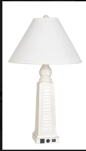 30" USB Polyresin Table Lamp