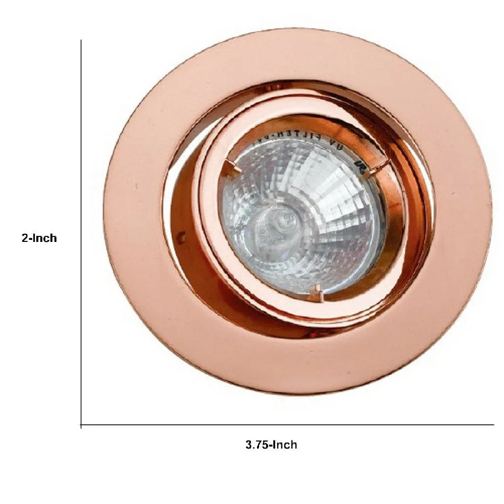 3.75 Inch 12V Round Ceiling Light with Metal, Antique Copper By Casagear Home