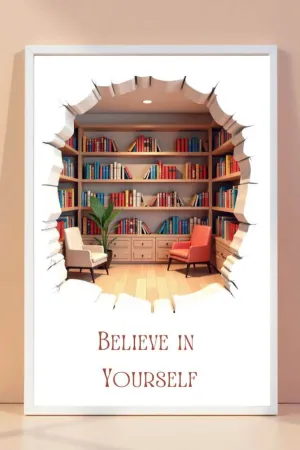 3D | book library | art frame