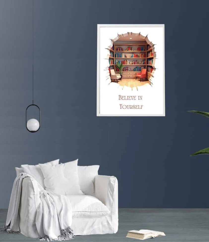 3D | book library | art frame