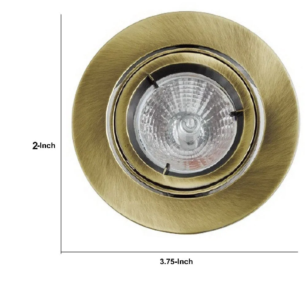 4 Inch 12V Round Ceiling Light with Metal, Antique Bronze By Casagear Home