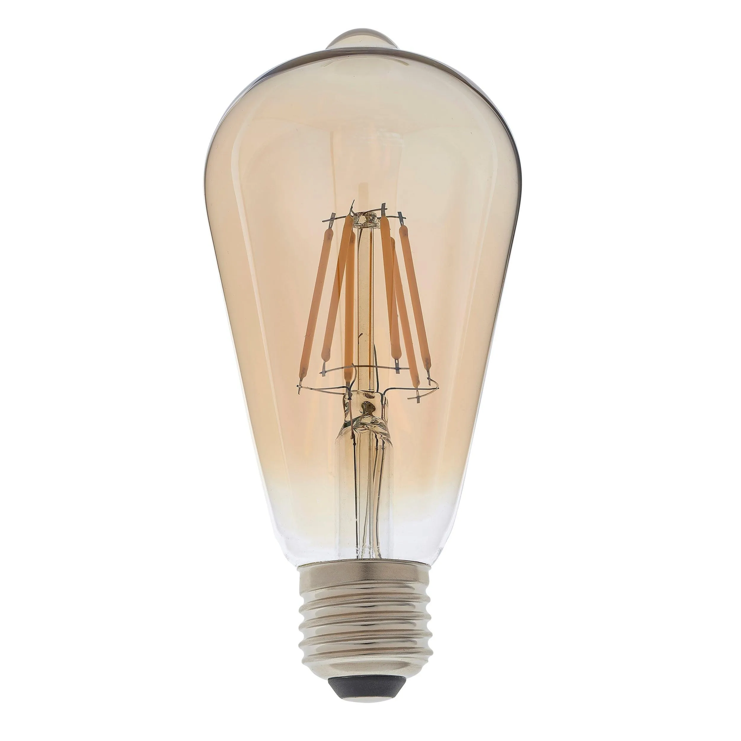 6 X E27 LED Filament Amber Pear Shaped Dimmable 6w Light Bulb