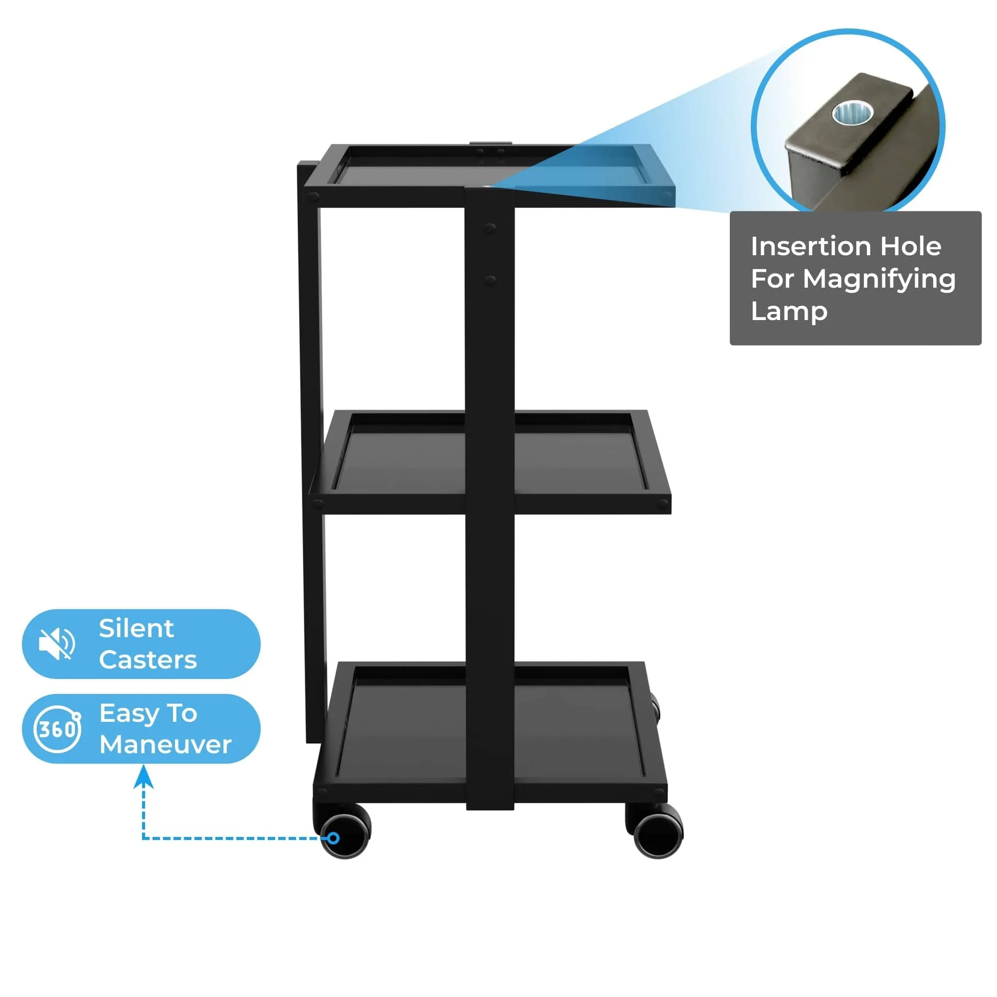 ABEL Beauty Trolley with 3 Tier Glass (1040)