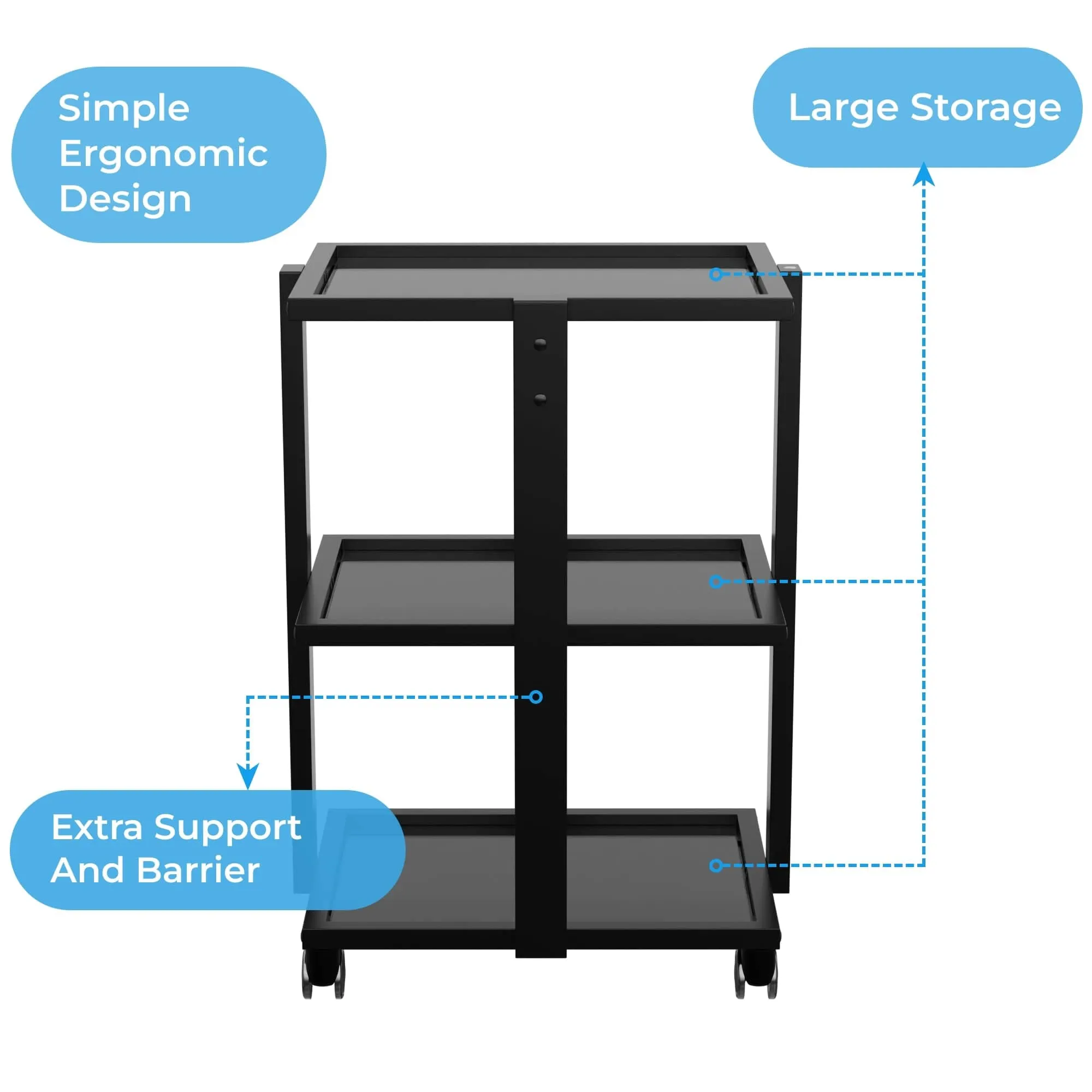 ABEL Beauty Trolley with 3 Tier Glass (1040)