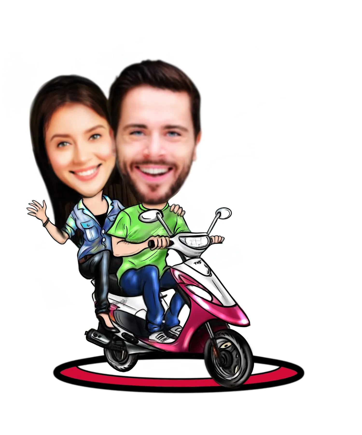 Adesh Anusaar™ Caricature Personalised Gifts for Couple Marriage Wedding Wodden (9 x 6.5) AD076