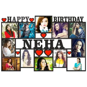 AG BRAND 12 Photos Customized Frame with Name Collage | Customized Gift for anniversary, birthday and other functions Frame with Name 12 x 18 inch