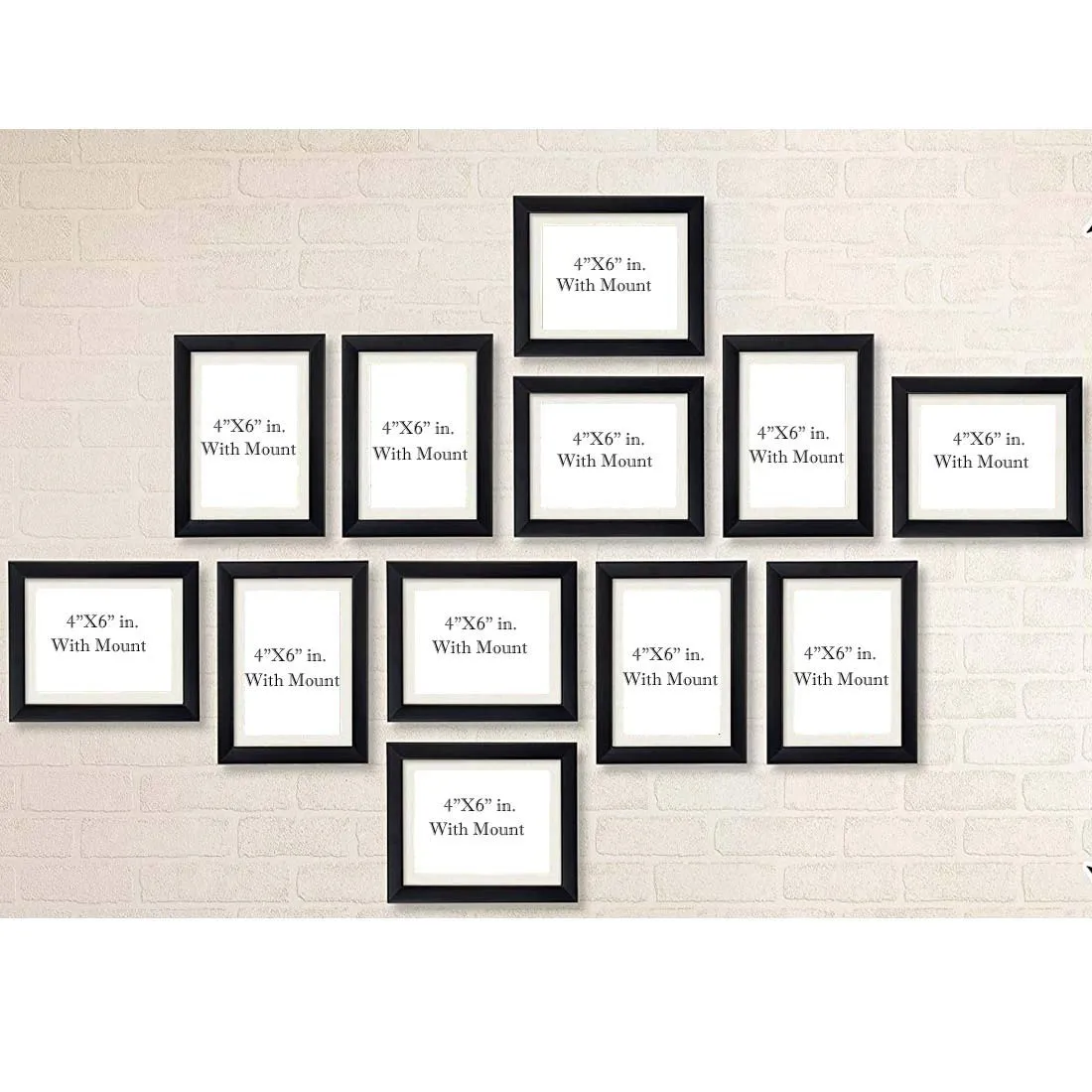 AG Crafts™ Classic Frame With Mount set of 12 Individual Photo Frames (6"x8"-12 set with mount) (Black With Mount)