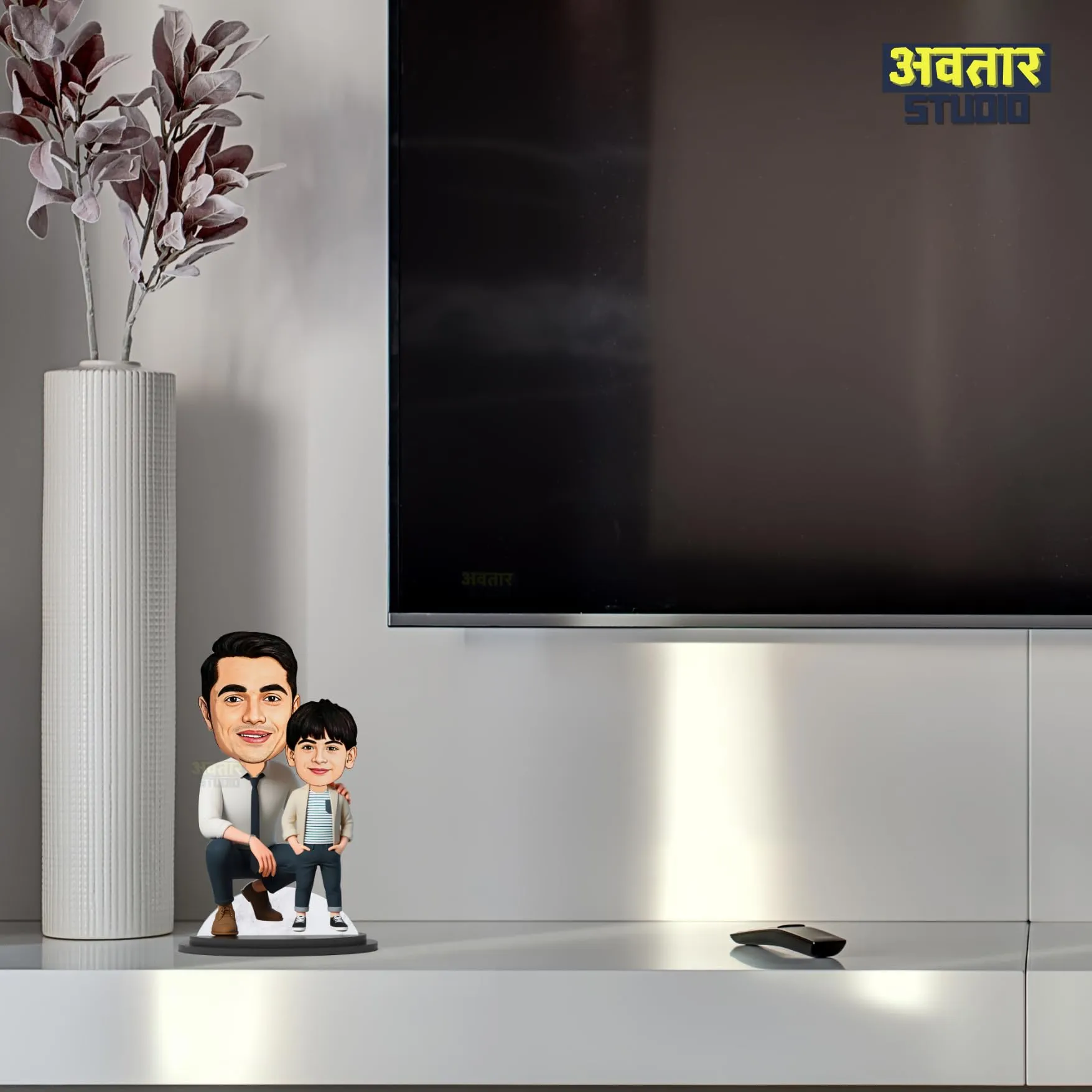 Avatar Studio Personalized Gift for Father, Son, Friends Character Caricature Photo Frame Unique Design Customized Gift for Friends & Family (Father & Son - 1)