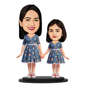 Avatar Studio Personalized Gift for Wife, Husband, Girlfriend, Boyfriend, Friends Character Caricature Photo Frame Unique Design Customized Gift for Friends & Family (Mother Daughter Twinning - 1)
