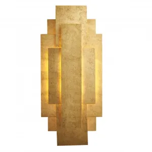 Aztec 2Lt Wall Light - Antique Gold Leaf/Antique Silver Leaf