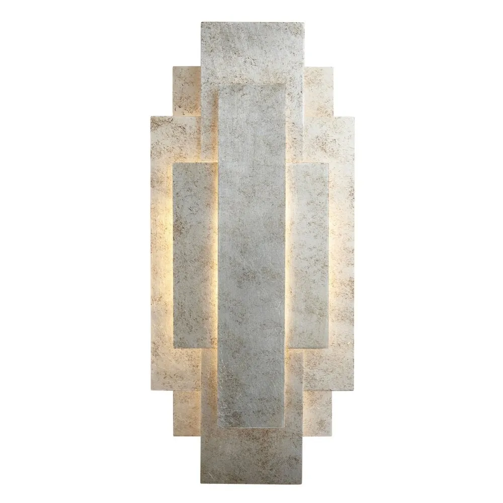 Aztec 2Lt Wall Light - Antique Gold Leaf/Antique Silver Leaf