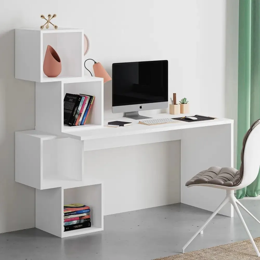 Balance Modern Desk With Shelves 153.5cm
