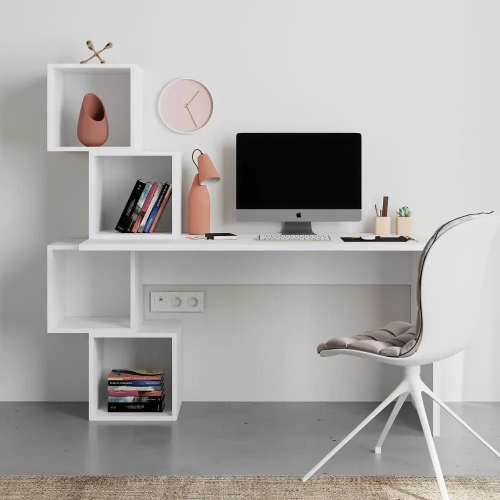 Balance Modern Desk With Shelves 153.5cm