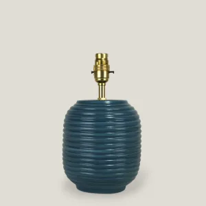 Blue Ridged Small Table Lamp