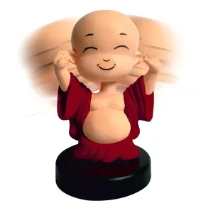 Bobble Head Laughing Buddha Orange 5 in