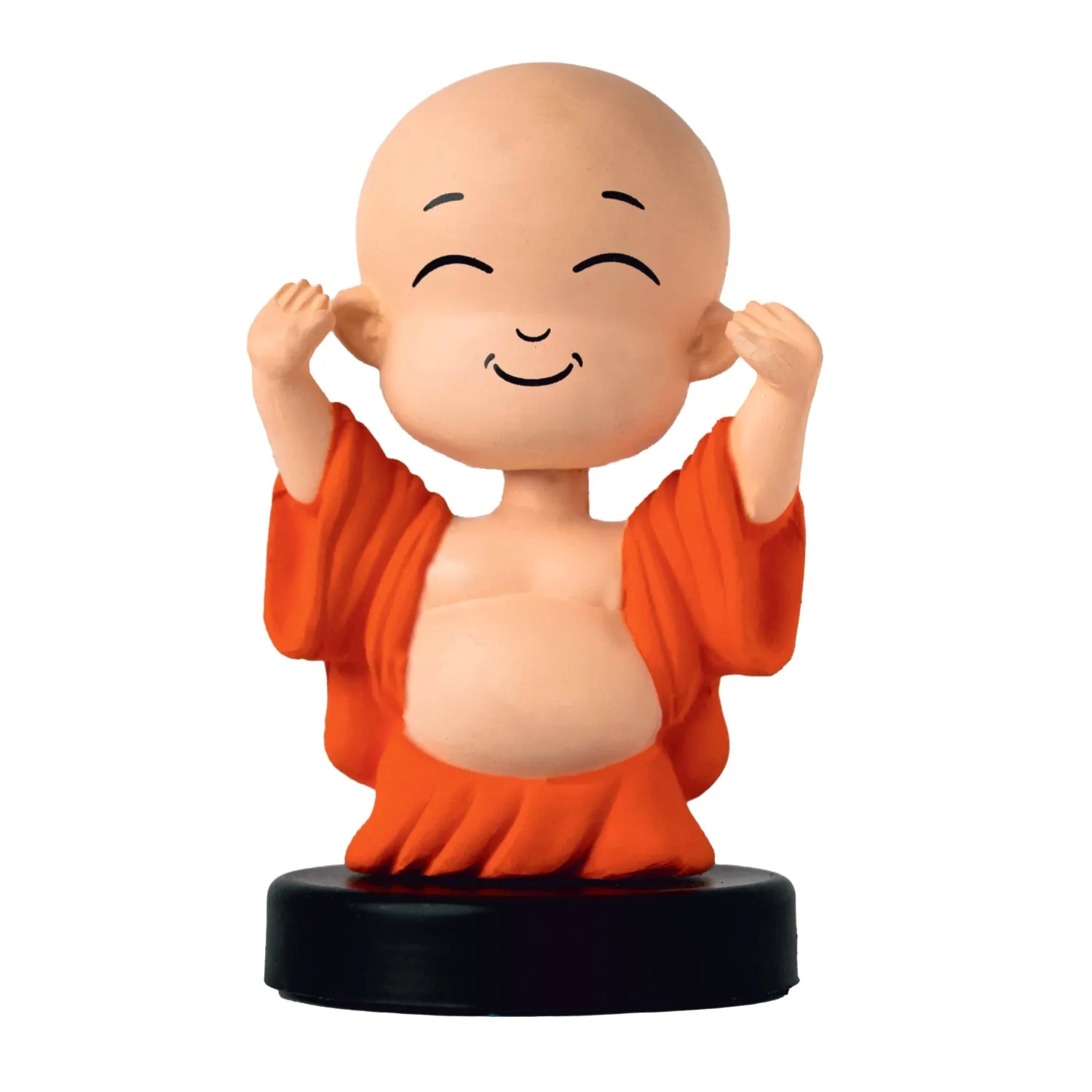 Bobble Head Laughing Buddha Orange 5 in