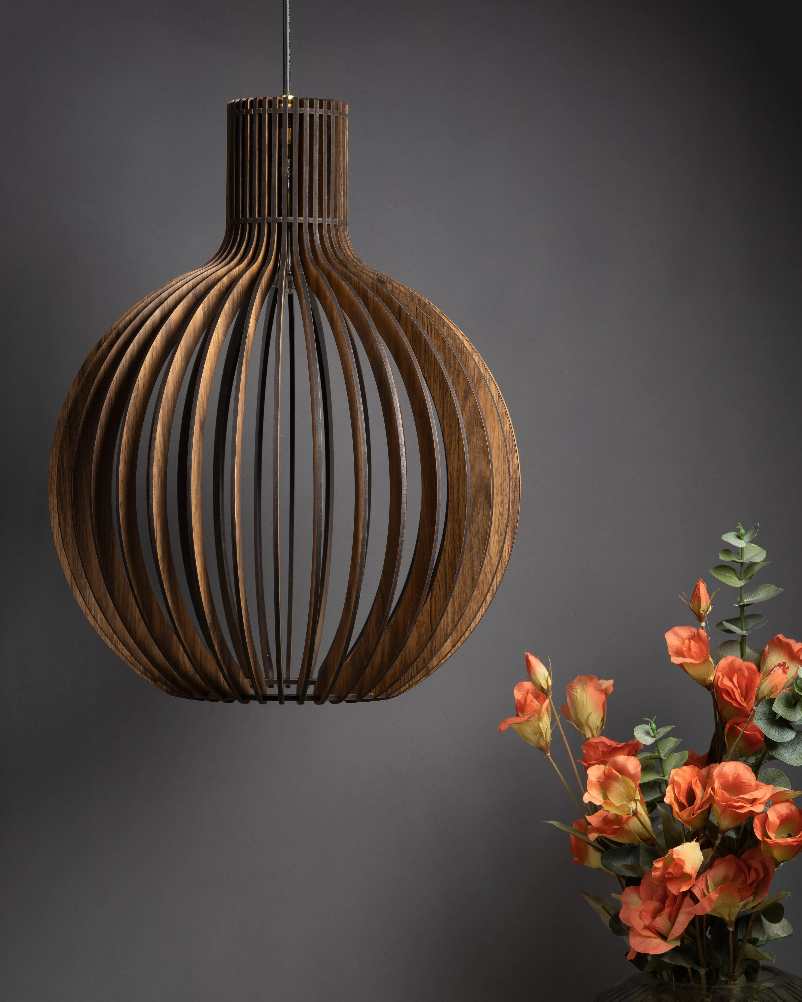 Bongo  Ceiling Pine Wood Lamp