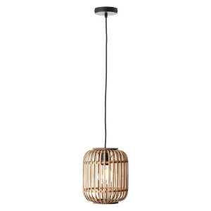 Brilliant 1 Light 60W Woodrow Pendant Light - Brown | 93777/20