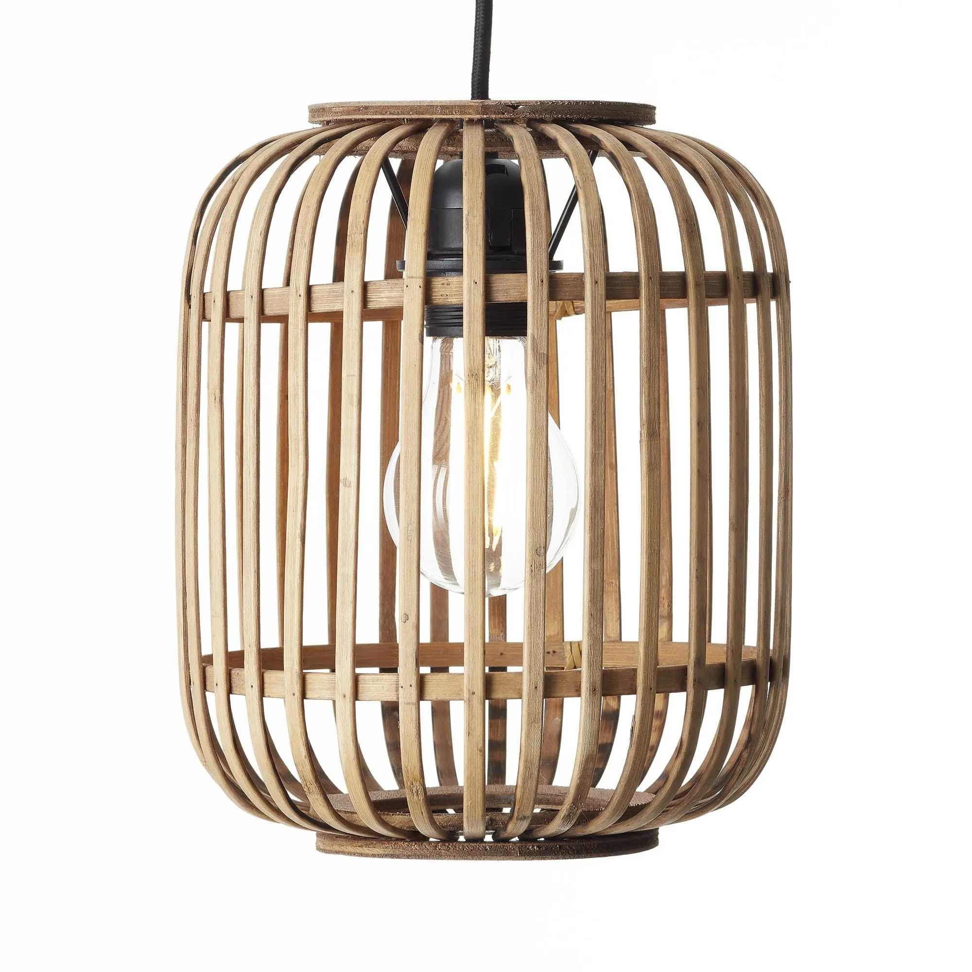 Brilliant 1 Light 60W Woodrow Pendant Light - Brown | 93777/20