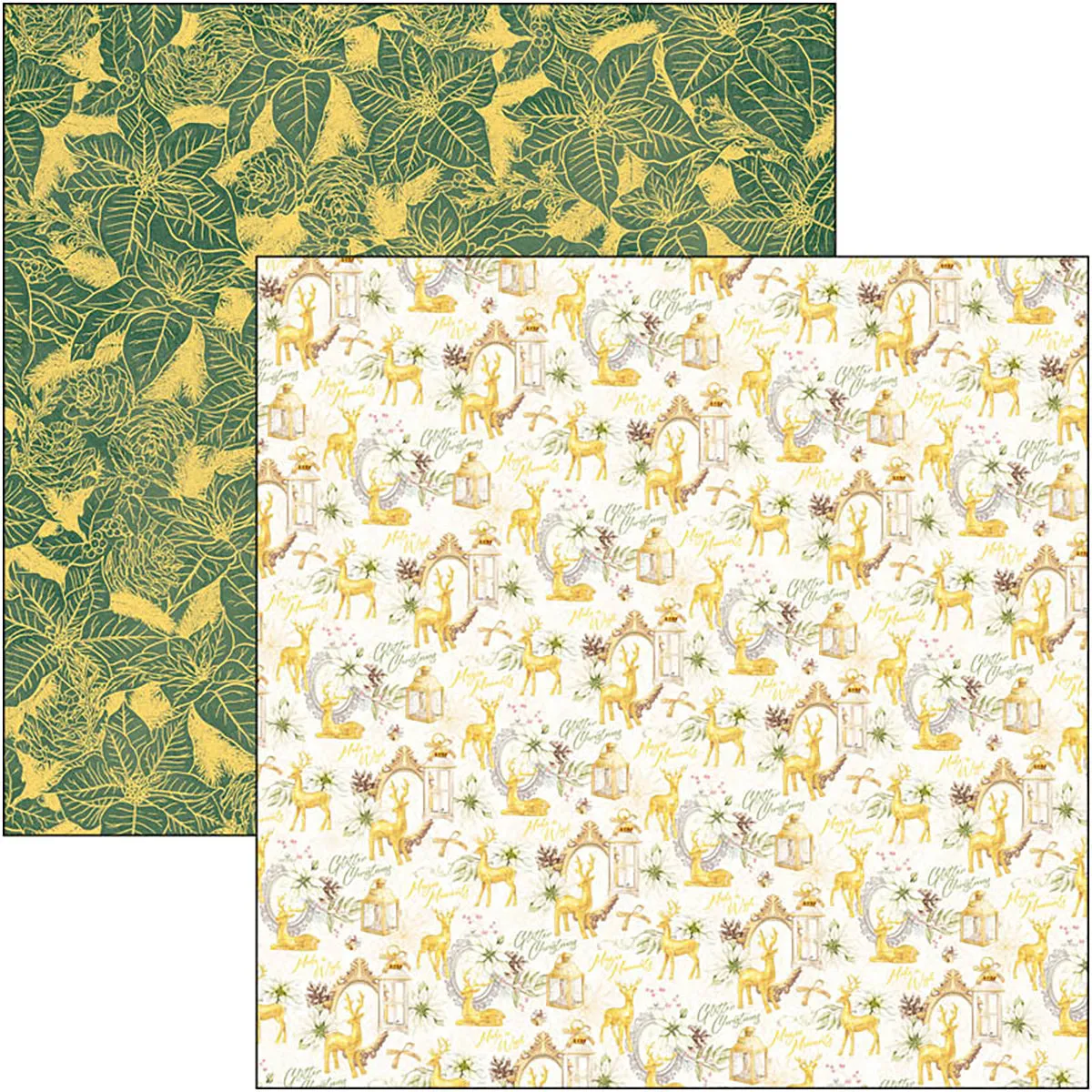 Ciao Bella Sparkling Christmas Paper Pad 8"x8" 12/Pkg