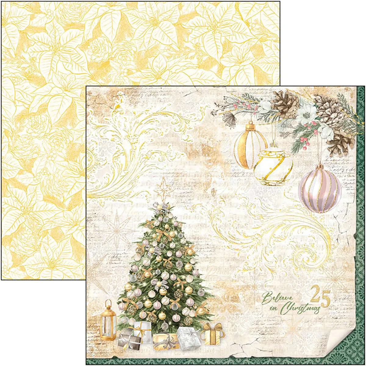 Ciao Bella Sparkling Christmas Paper Pad 8"x8" 12/Pkg