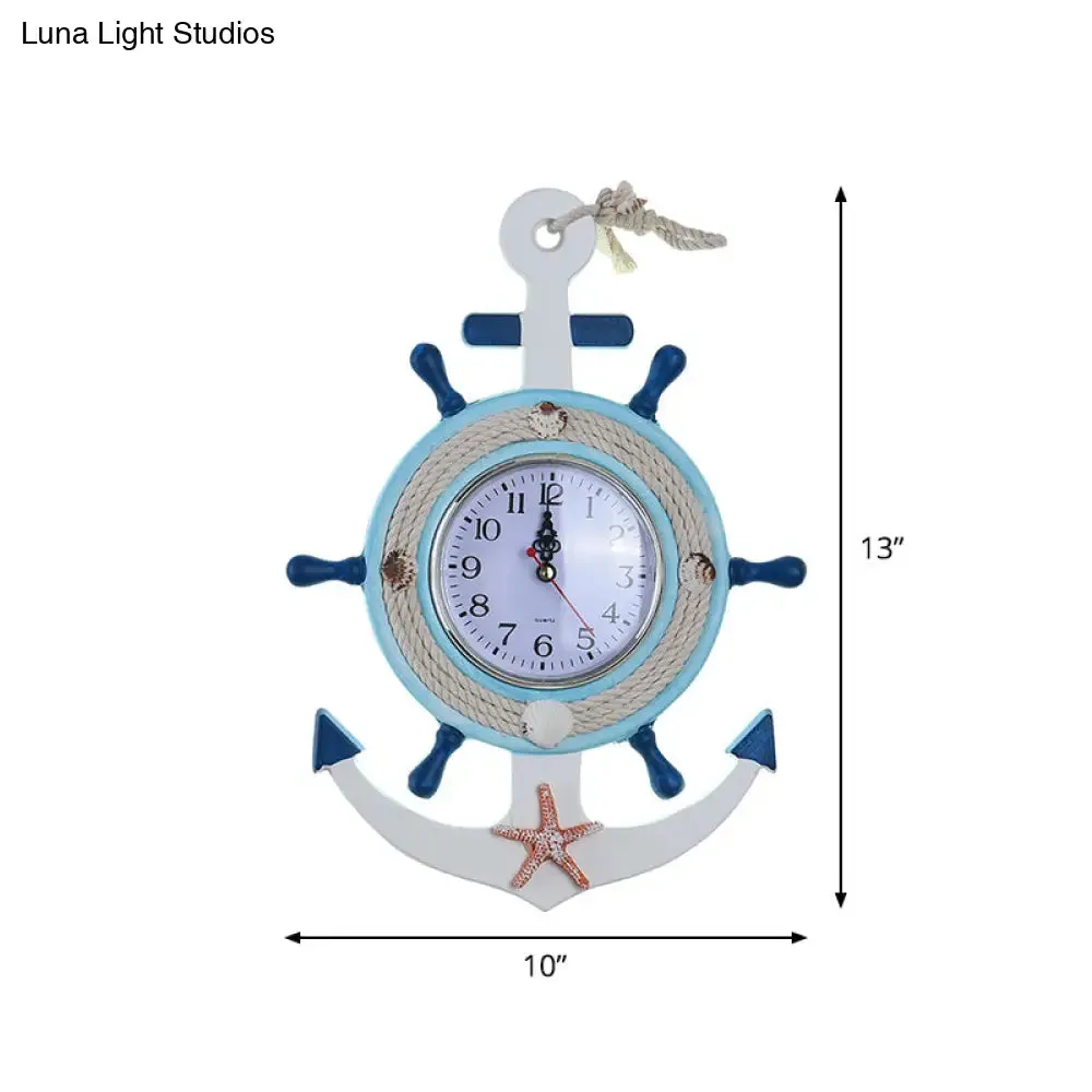 Clock Design Kids Blue LED Wall Sconce with Warm/White Light by Rudder Lighting