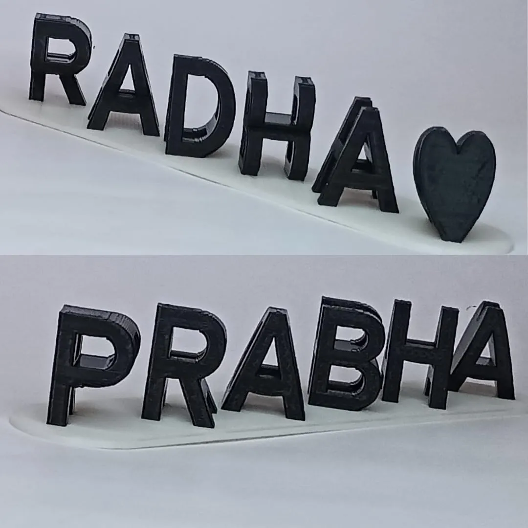 Couple Name (Two color) | Personalized Dual Name Illusion | 3D Flip Name Plate | Gift for Husband Wife Boyfriend, Valentine, Anniversary, Birthday, Wedding (4.5CM(Large)   Upto 6 Character)