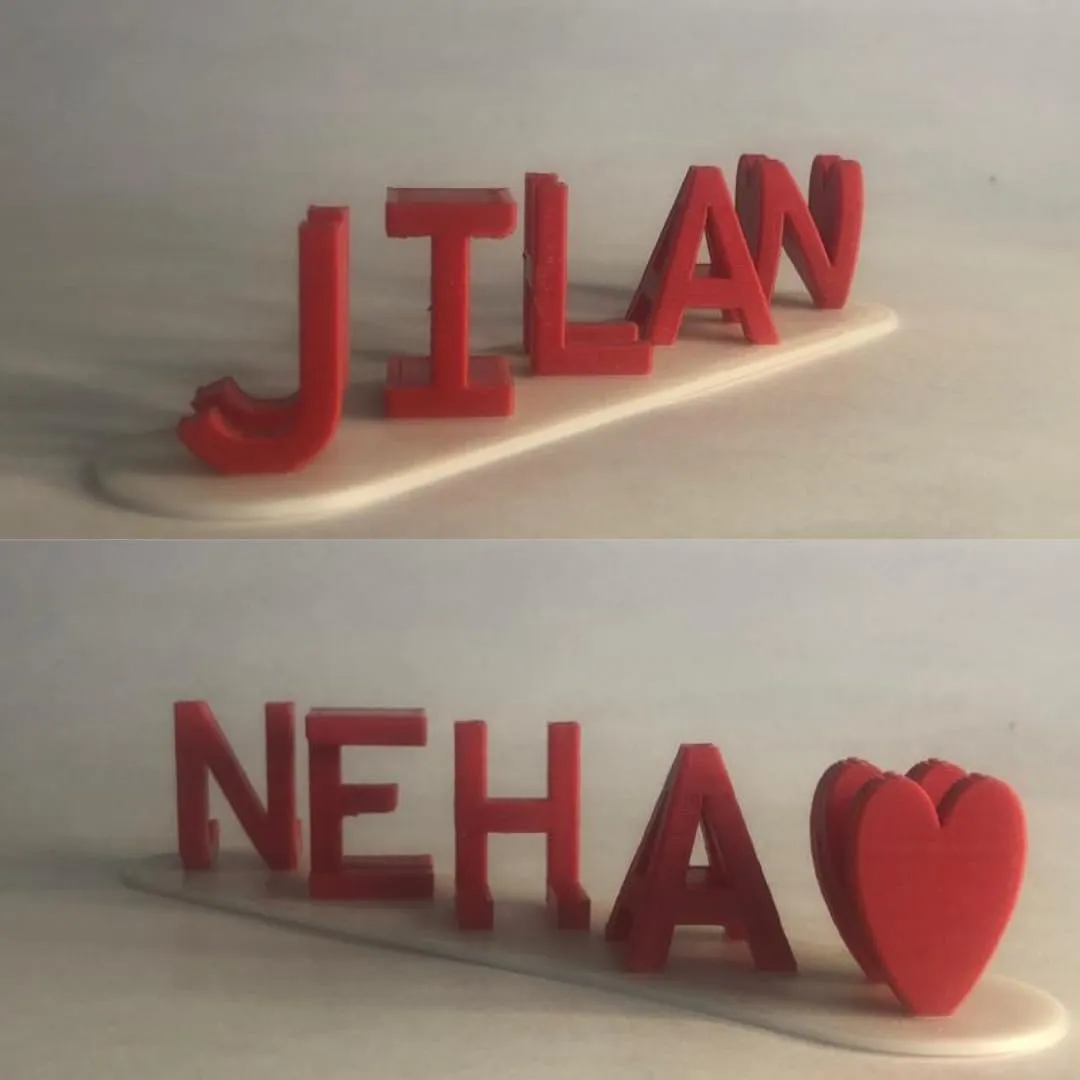 Couple Name (Two color) | Personalized Dual Name Illusion | 3D Flip Name Plate | Gift for Husband Wife Boyfriend, Valentine, Anniversary, Birthday, Wedding (4.5CM(Large)   Upto 6 Character)