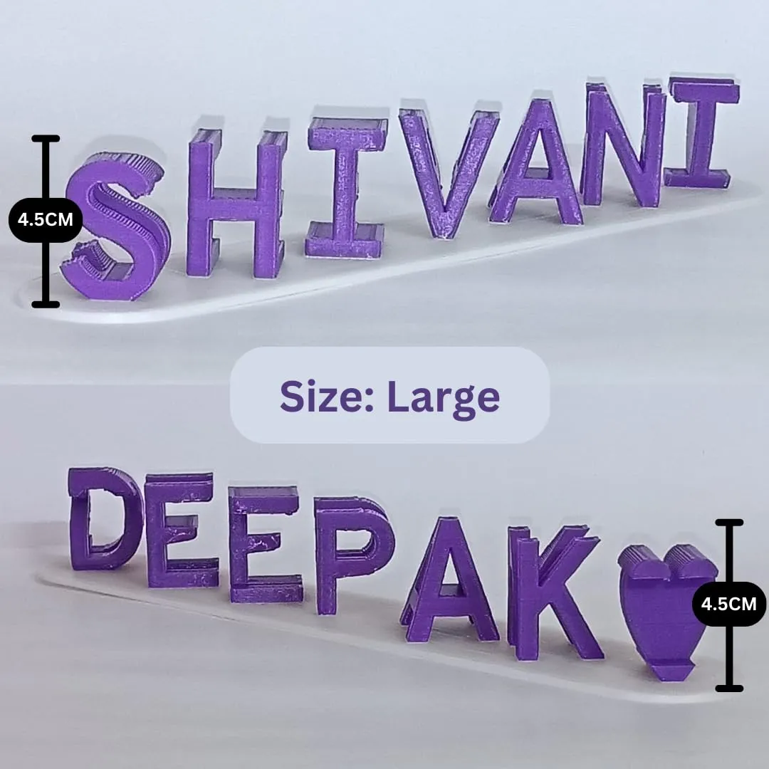 Couple Name (Two color) | Personalized Dual Name Illusion | 3D Flip Name Plate | Gift for Husband Wife Boyfriend, Valentine, Anniversary, Birthday, Wedding (4.5CM(Large)   Upto 6 Character)