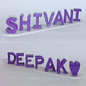 Couple Name (Two color) | Personalized Dual Name Illusion | 3D Flip Name Plate | Gift for Husband Wife Boyfriend, Valentine, Anniversary, Birthday, Wedding (4.5CM(Large)   Upto 6 Character)