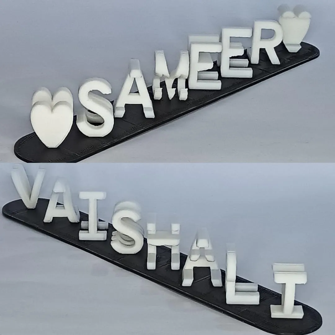 Couple Name (Two color) | Personalized Dual Name Illusion | 3D Flip Name Plate | Gift for Husband Wife Boyfriend, Valentine, Anniversary, Birthday, Wedding (4.5CM(Large)   Upto 6 Character)