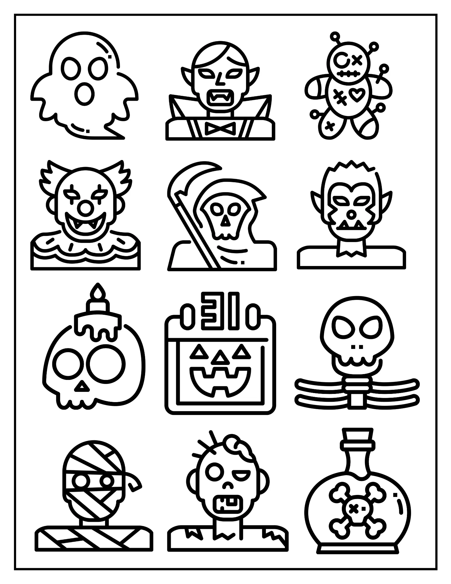 Creepy Colors: Celebrate Halloween Printable Coloring Book PDF