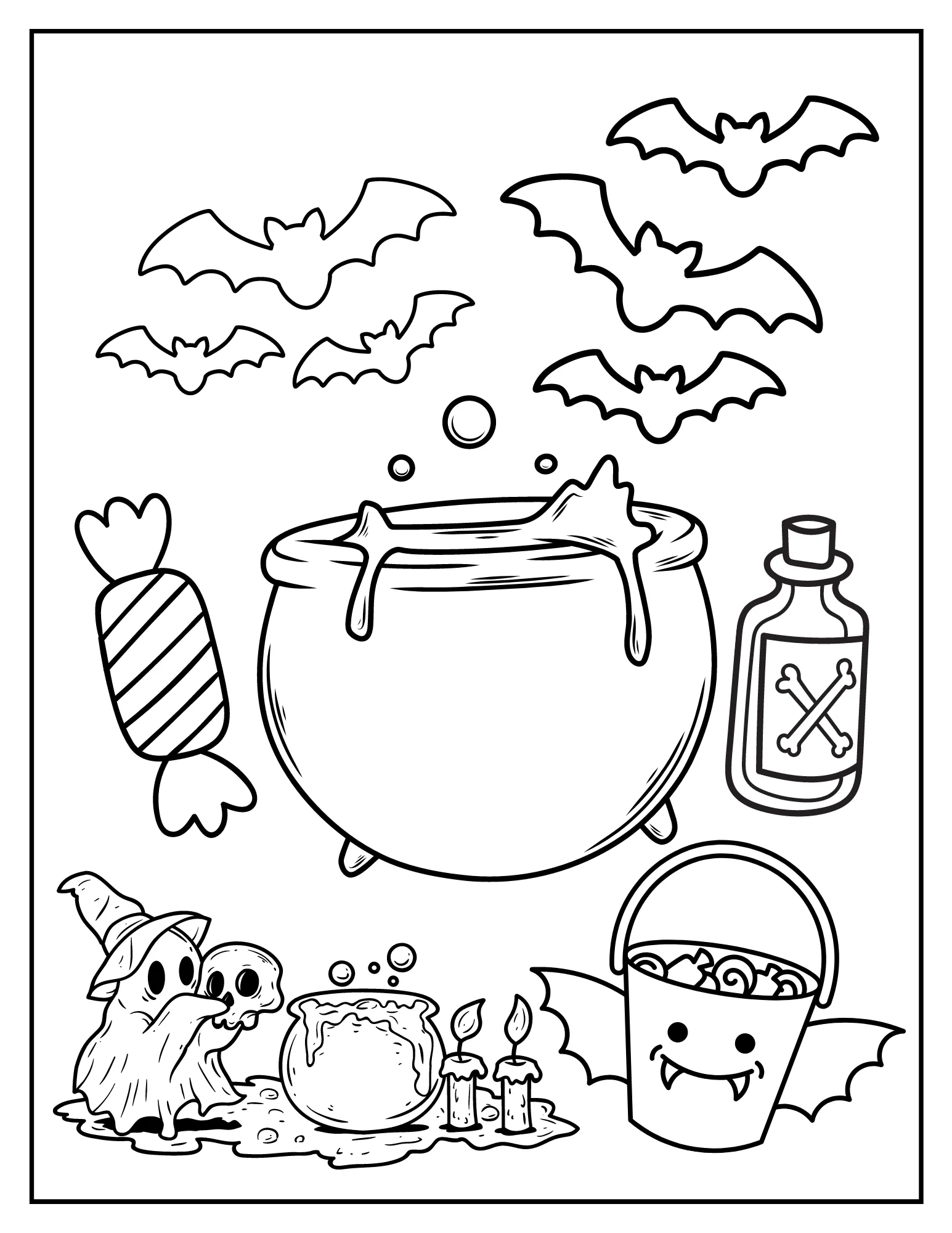 Creepy Colors: Celebrate Halloween Printable Coloring Book PDF