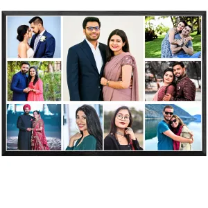 Customize 9 photo frame 14×20 inch Anniversary Gift For Couple Photo Frame With Photo Upload(Tabletop, Multi), Engineered Wood