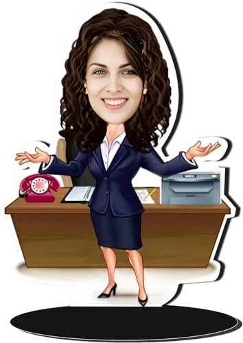 Customize Gifts Personalized Caricature with Your Changing face Office Professional Caricatures Set, (CARICATURE-07)