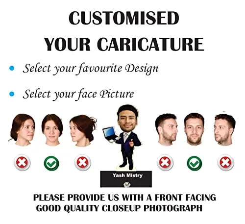 Customize Gifts Personalized Caricature with Your Changing face Office Professional Caricatures Set, (CARICATURE-07)