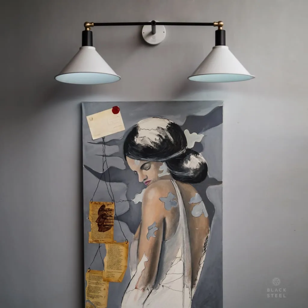Cws113 Art Studio Double-Shade Lamp Wall Sconce