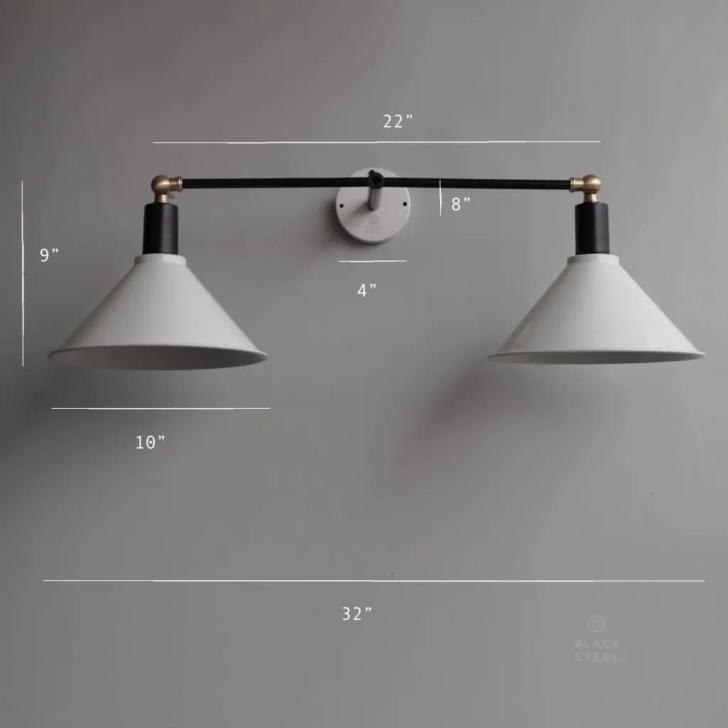 Cws113 Art Studio Double-Shade Lamp Wall Sconce