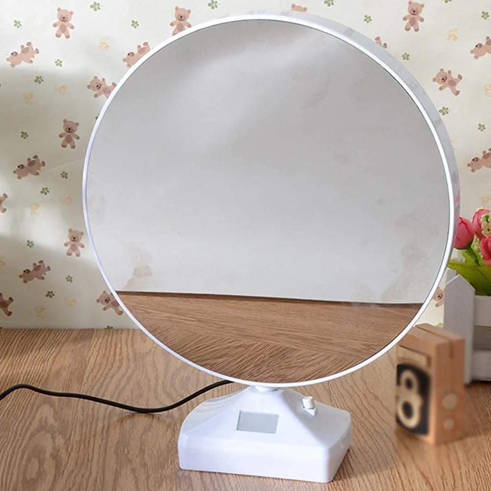 dooziegifts Magic Round Mirror Photo Frame with LED Lights for Wedding Anniversary, Birthday Gift, Home Decoration, Best Gift for Husband & Wife