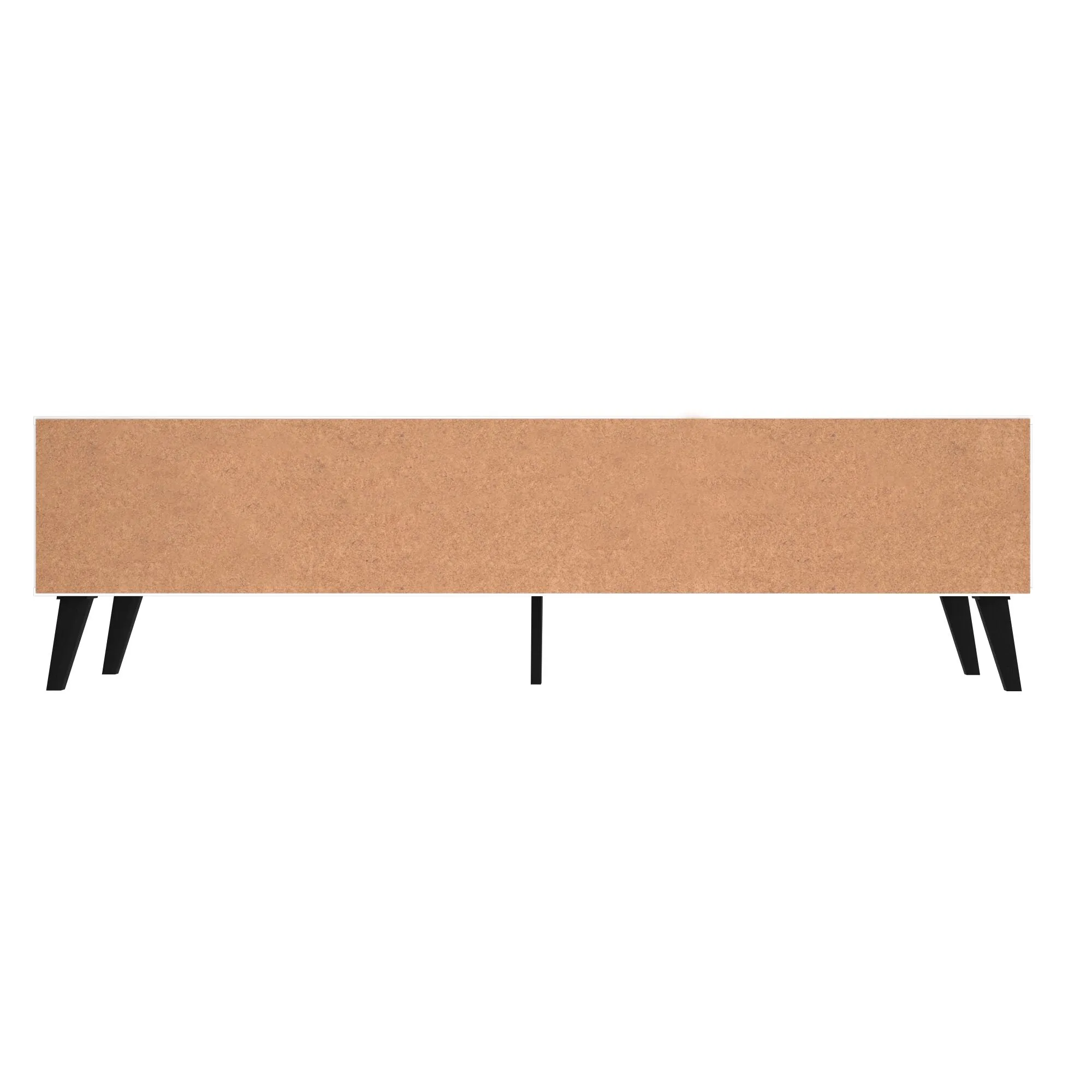 Doyers 70.87 Mid-Century Modern TV Stand in White and Nut Brown