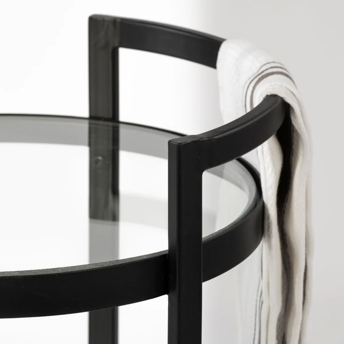Eleonore Bar Cart Black Metal | Glass