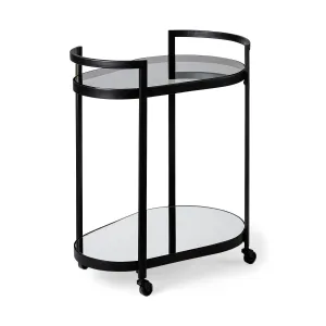 Eleonore Bar Cart Black Metal | Glass