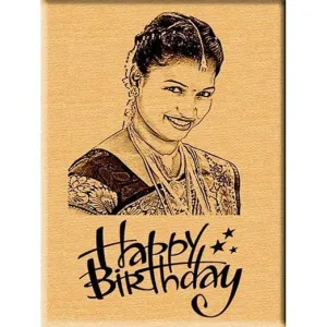 Engrave India Wooden Unique Personalized Rectangular Wooden Frame - Wood Photo Frame Happy Birthday Gift For Any Occasion-Birthday, Anniversary, For Men & Women (5X4), Tabletop